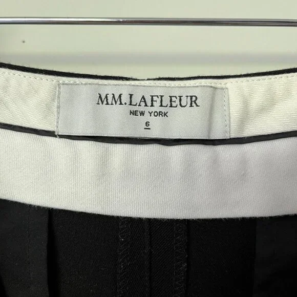 MM LaFleur Pants Size 6 The Pippa Light Twill Wide Leg Crop Stretchy Black - Picture 5 of 13